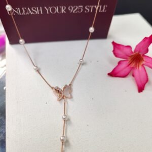 Butterfly Pearl Pendant Necklace 