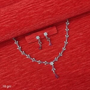 Ruby Accent Elegant Necklace Set 