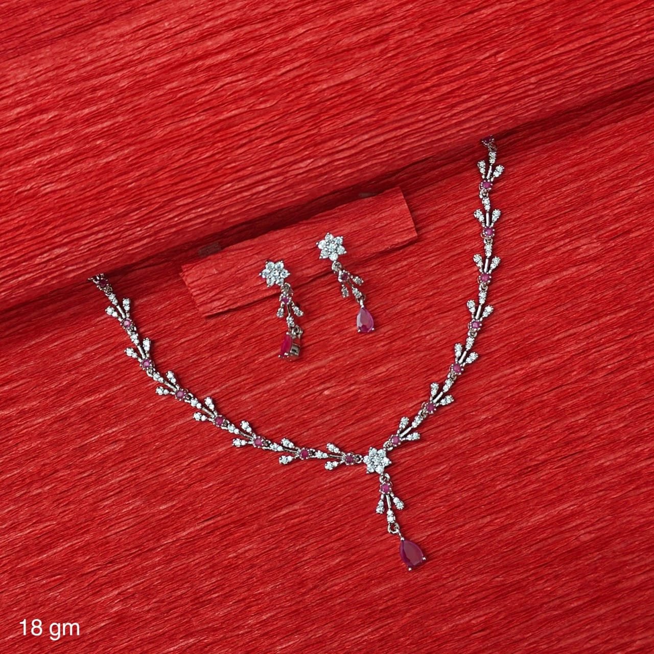 Ruby Accent Elegant Necklace Set