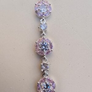 Pink Blossom Silver Anklet 